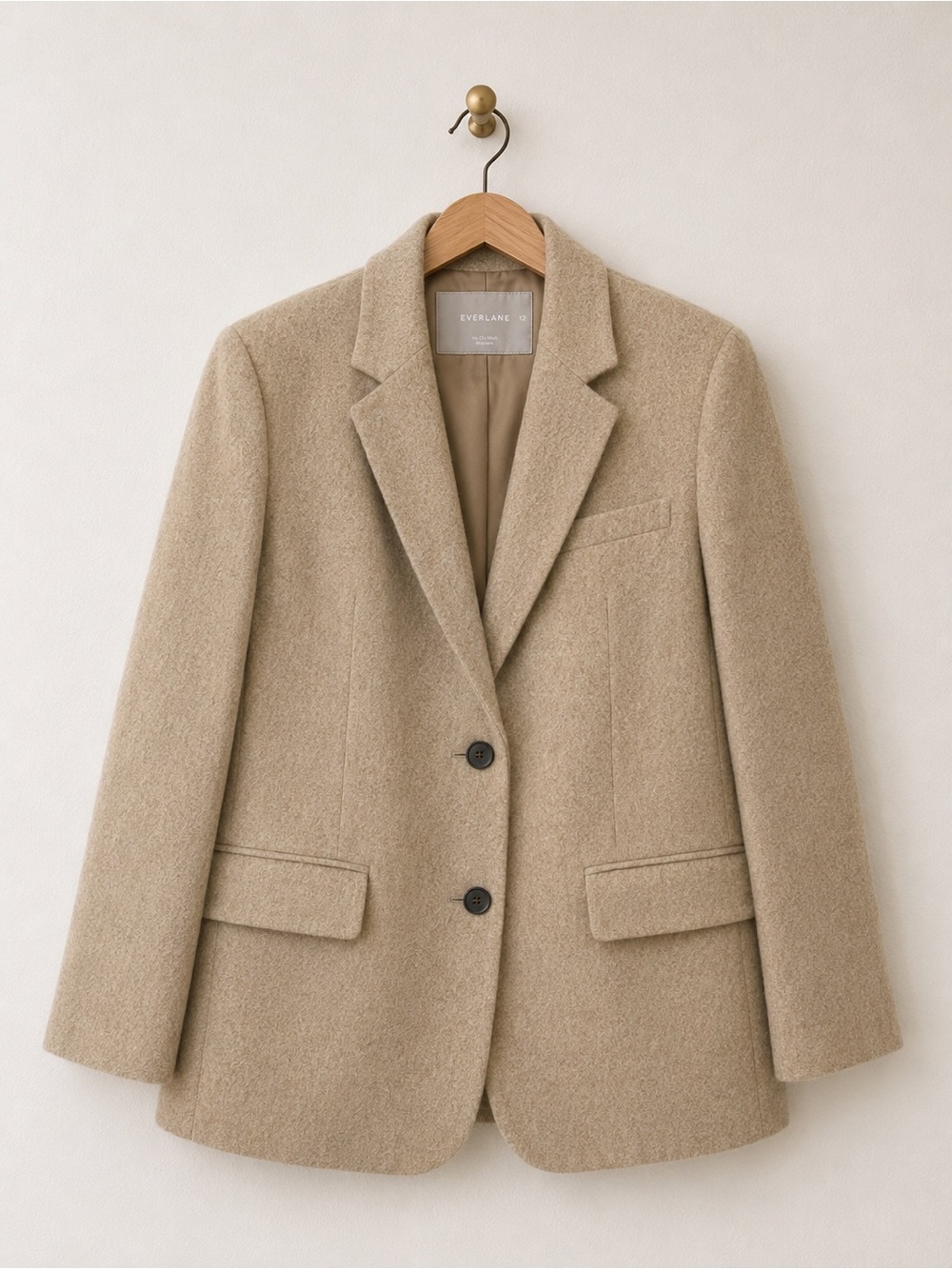 Everlane Tan Wool-Blend Single-Breasted Blazer - Picture 2 of 7